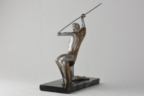 ART DECO BRONZE JAVELIN THROWER MICHEL DECOUX - ADDITIONAL PHOTO 3