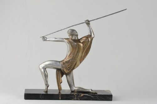 ART DECO BRONZE JAVELIN THROWER MICHEL DECOUX - ADDITIONAL PHOTO 4