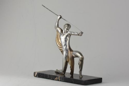 ART DECO BRONZE JAVELIN THROWER MICHEL DECOUX - ADDITIONAL PHOTO 5