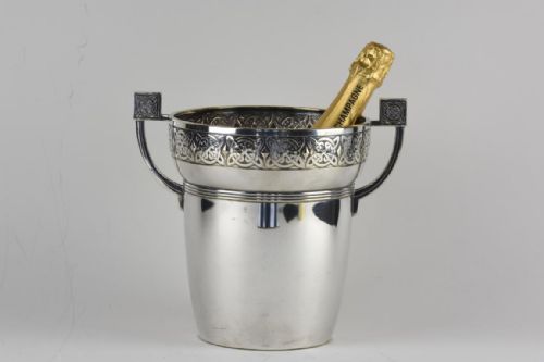 ART DECO 2 HANDLED CHAMPAGNE OR WINE COOLER IN SILVER PLATE BY WMF - ADDITIONAL PHOTO 1