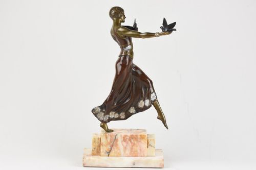 FRENCH ART DECO BRONZE DANCER BY JEAN LORMIER - ADDITIONAL PHOTO 2