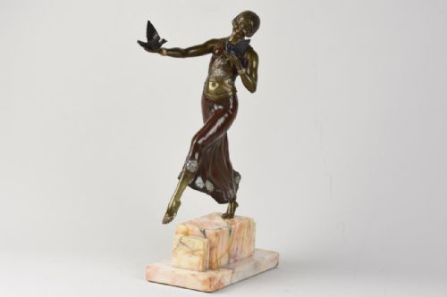 FRENCH ART DECO BRONZE DANCER BY JEAN LORMIER - ADDITIONAL PHOTO 3