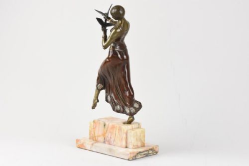 FRENCH ART DECO BRONZE DANCER BY JEAN LORMIER - ADDITIONAL PHOTO 4
