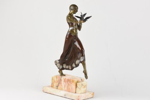 FRENCH ART DECO BRONZE DANCER BY JEAN LORMIER - ADDITIONAL PHOTO 5