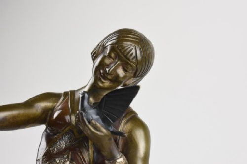 FRENCH ART DECO BRONZE DANCER BY JEAN LORMIER - ADDITIONAL PHOTO 8