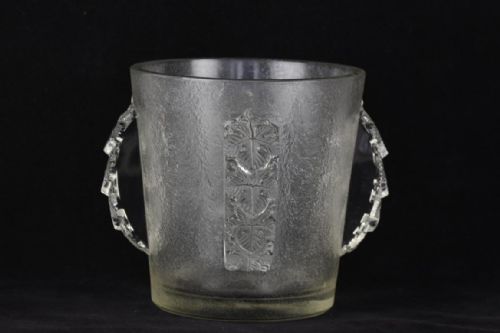 RENE LALIQUE FROSTED AND CLEAR GLASS EPERNAY CHAMPAGNE COOLER OR ICE BUCKET