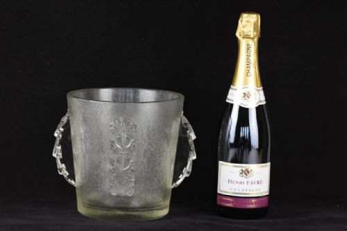 RENE LALIQUE FROSTED AND CLEAR GLASS EPERNAY CHAMPAGNE COOLER OR ICE BUCKET - ADDITIONAL PHOTO 2