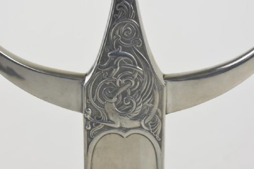 WMF POLISHED PEWTER ART NOUVEAU 3 BRANCH CANDELABRA - ADDITIONAL PHOTO 5