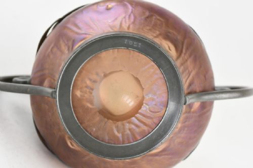 LOETZ BRONZE RUSTICANA VASE IN PEWTER 2 HANDLED MOUNT BY VAN HAUTEN - ADDITIONAL PHOTO 4