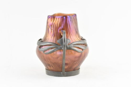 LOETZ BRONZE RUSTICANA VASE IN PEWTER 2 HANDLED MOUNT BY VAN HAUTEN - ADDITIONAL PHOTO 5