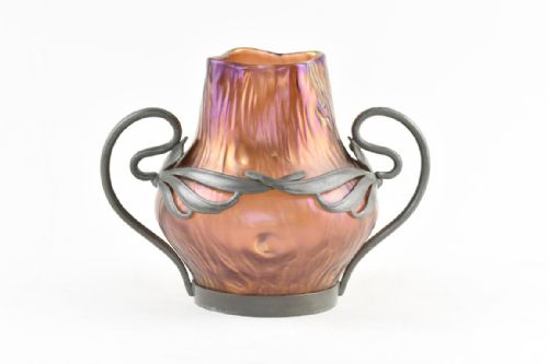 LOETZ BRONZE RUSTICANA VASE IN PEWTER 2 HANDLED MOUNT BY VAN HAUTEN - ADDITIONAL PHOTO 7