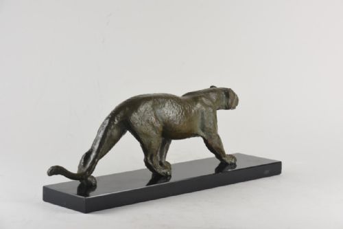 ART DECO PATINATED BRONZE FIGURE OF A PANTHER - ADDITIONAL PHOTO 2