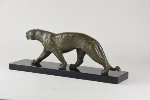 ART DECO PATINATED BRONZE FIGURE OF A PANTHER - ADDITIONAL PHOTO 4