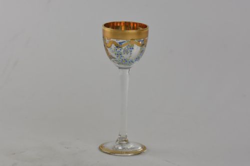 ART NOUVEAU BOHEMIAN ENAMELLED GLASS DECANTER AND 4 MATCHING GLASSES - ADDITIONAL PHOTO 5