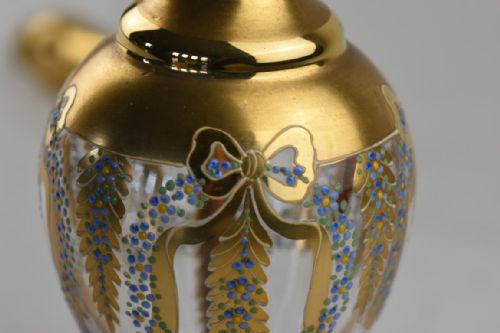 ART NOUVEAU BOHEMIAN ENAMELLED GLASS DECANTER AND 4 MATCHING GLASSES - ADDITIONAL PHOTO 7