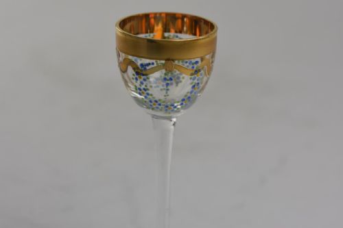 ART NOUVEAU BOHEMIAN ENAMELLED GLASS DECANTER AND 4 MATCHING GLASSES - ADDITIONAL PHOTO 8