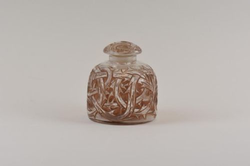 RENE LALIQUE EPINES PERFUME BOTTLE WITH RED STAINING - ADDITIONAL PHOTO 1