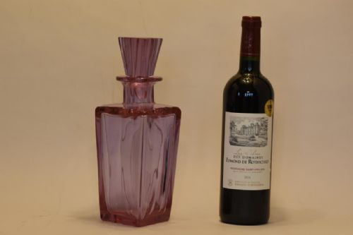 ART DECO ALEXANDRITE GLASS DECANTER BY MOSER - ADDITIONAL PHOTO 4