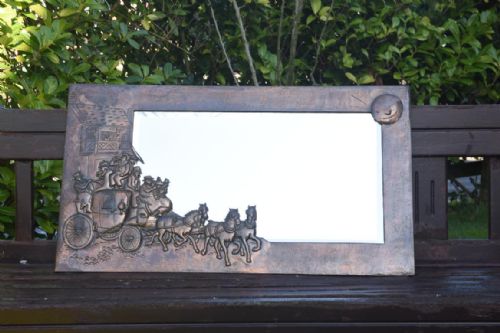 ARTS CRAFTS RECTANGULAR COPPER WALL MIRROR - ADDITIONAL PHOTO 2
