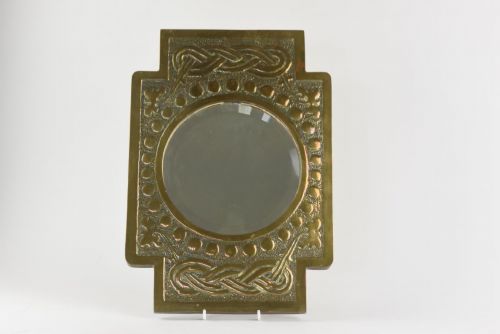 scottish arts and crafts brass mirror - CATEGORY: ANTIQUE MIRRORS - DATED 1890