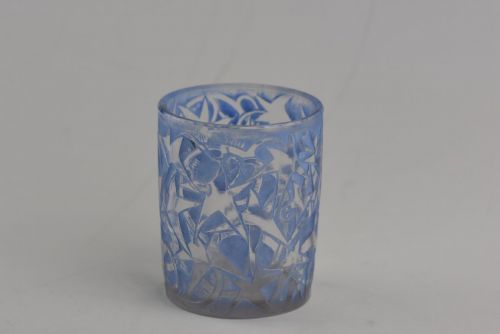 RENE LALIQUE CLEAR FROSTED AND BLUE STAINED LIERRE PORTE CIGARETTE OR CIGARETTE HOLDER - ADDITIONAL PHOTO 1