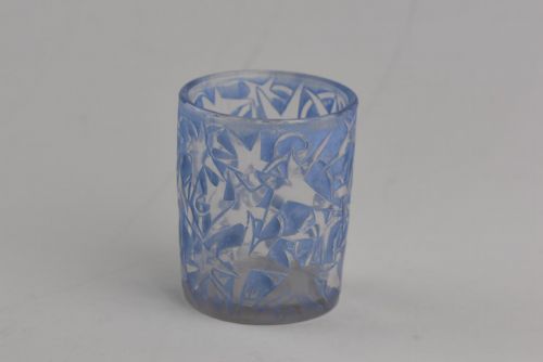 RENE LALIQUE CLEAR FROSTED AND BLUE STAINED LIERRE PORTE CIGARETTE OR CIGARETTE HOLDER - ADDITIONAL PHOTO 2
