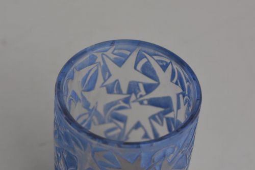 RENE LALIQUE CLEAR FROSTED AND BLUE STAINED LIERRE PORTE CIGARETTE OR CIGARETTE HOLDER - ADDITIONAL PHOTO 3