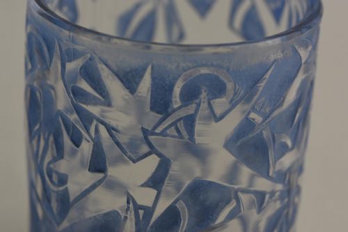 RENE LALIQUE CLEAR FROSTED AND BLUE STAINED LIERRE PORTE CIGARETTE OR CIGARETTE HOLDER - ADDITIONAL PHOTO 5