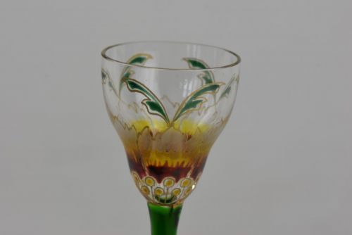 A THERESIENTHAL FLORAL ENAMELLED CORDIAL GLASS - ADDITIONAL PHOTO 2