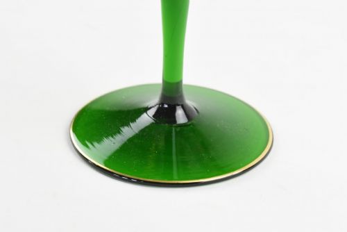 A THEREISENTHAL FLORAL ENAMELLED WINE GLASS - ADDITIONAL PHOTO 3