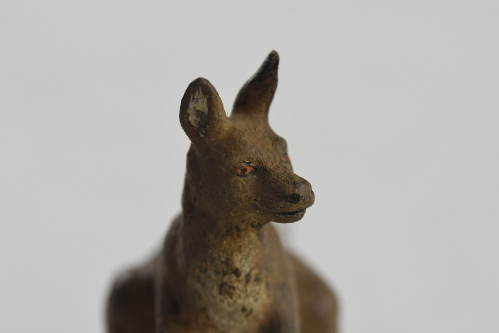 A rare cold painted Austrian bronze figure of a Kangaroo with a baby joey in her pouch by Franz Bergman View V