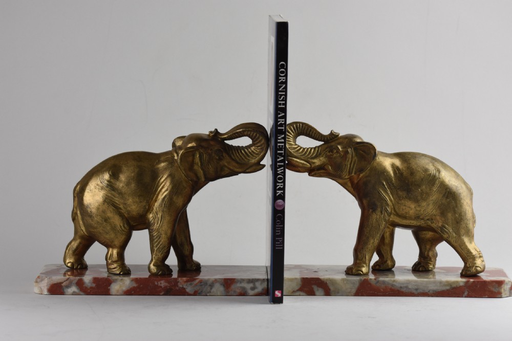 Art Deco Elephant Bookends