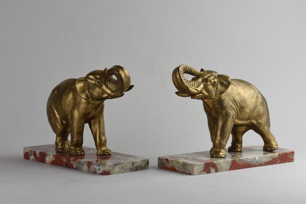 Art Deco Elephant Bookends View III