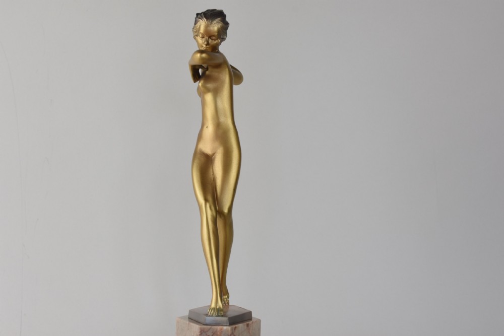 Art Deco cold painted bronze dancer by Josef Lorenzl View II