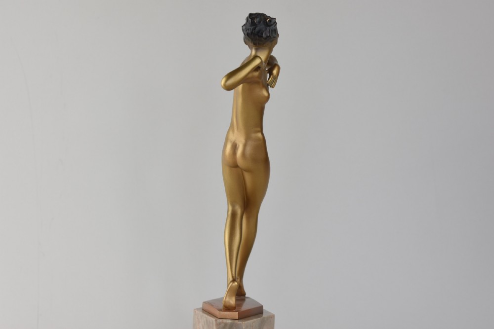 Art Deco cold painted bronze dancer by Josef Lorenzl View IV
