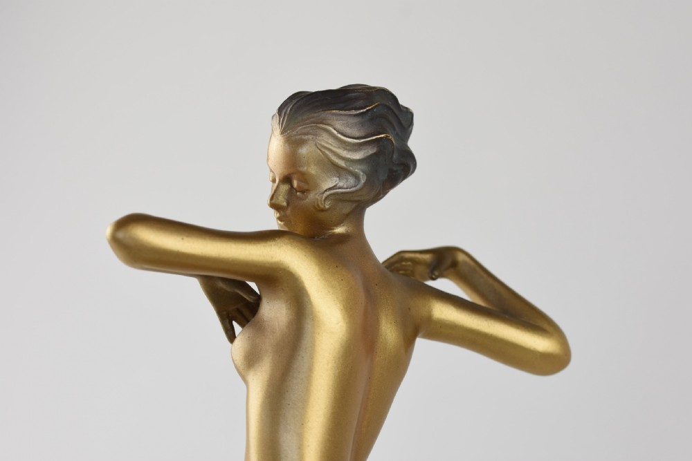 Art Deco cold painted bronze dancer by Josef Lorenzl View VI