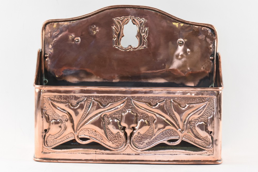 Arts and Crafts Copper Newspaper holder by Keswick School of Industrial Arts