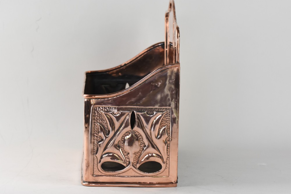 Arts and Crafts Copper Newspaper holder by Keswick School of Industrial Arts View II