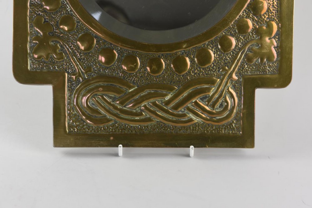 Scottish Arts and Crafts brass mirror. View III