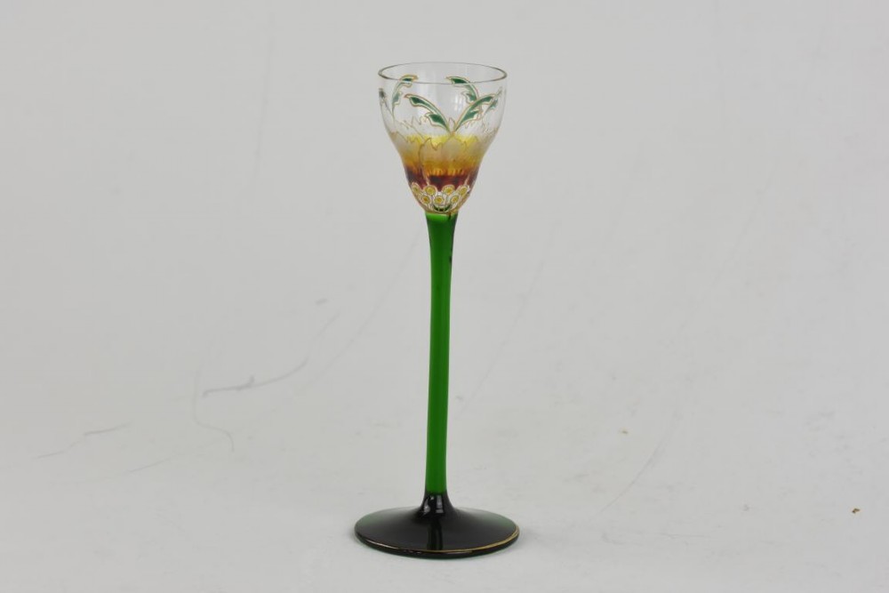 A Theresienthal  floral enamelled cordial glass View II