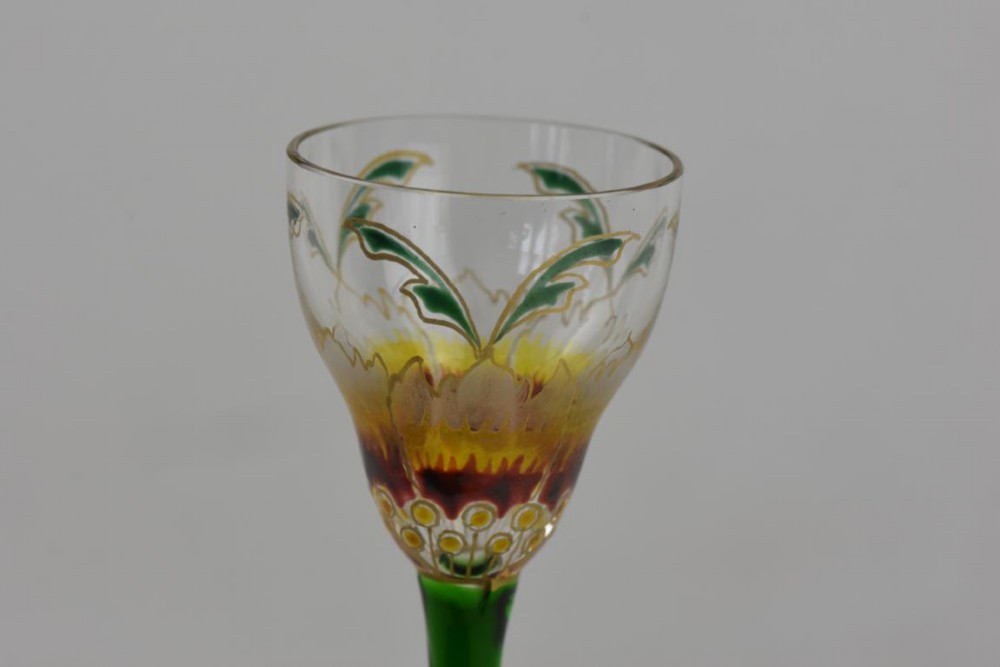 A Theresienthal  floral enamelled cordial glass View III