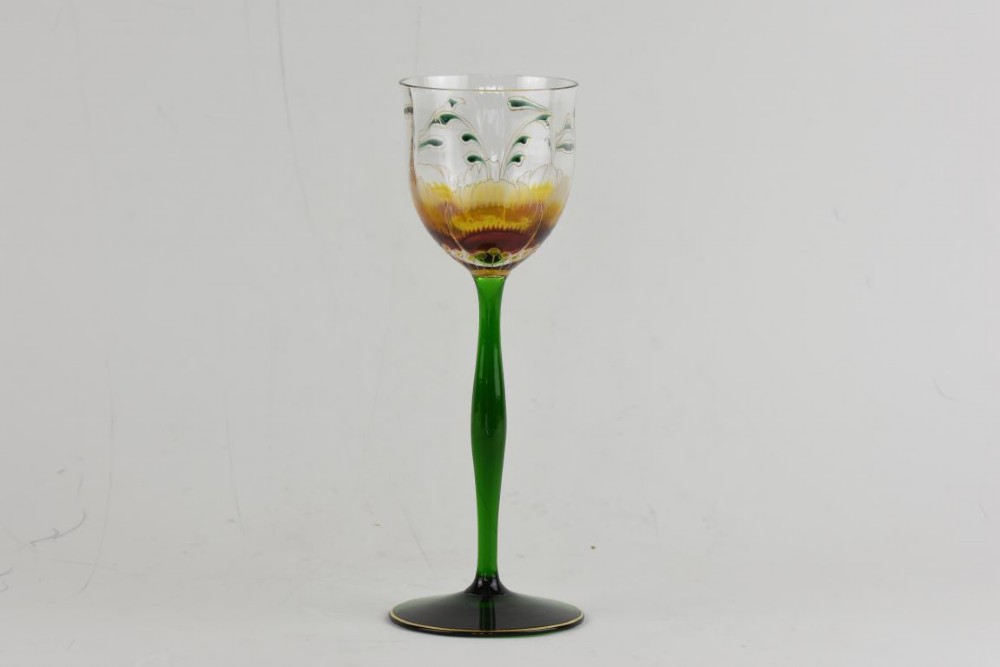 A Thereisenthal  floral enamelled wine glass