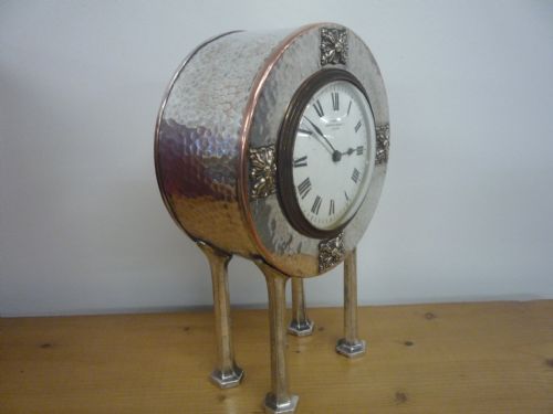 PEWTER CLOCK IN MANOR OF ARCHIBALD KNOX - ADDITIONAL PHOTO 3