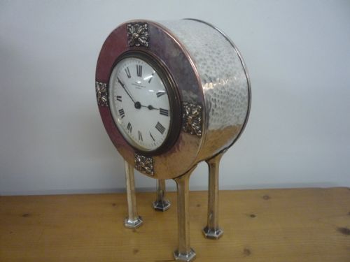 PEWTER CLOCK IN MANOR OF ARCHIBALD KNOX - ADDITIONAL PHOTO 4