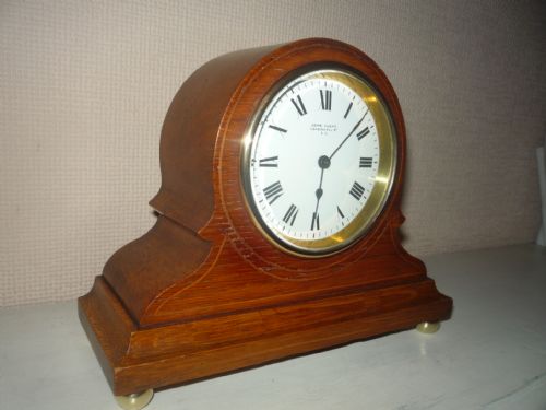EDWARDIAN OAK CASED MANTEL CLOCK - ADDITIONAL PHOTO 1