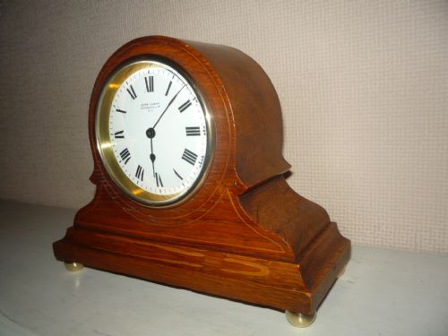 EDWARDIAN OAK CASED MANTEL CLOCK - ADDITIONAL PHOTO 2