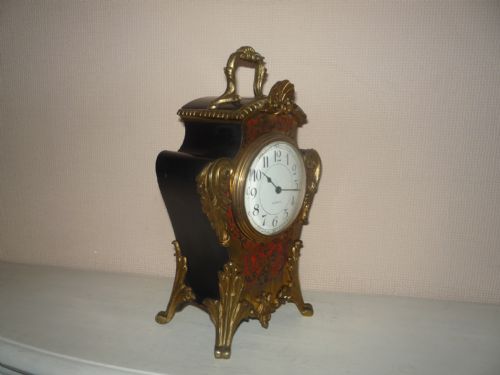 FRENCH BOULLE MANTEL CLOCK 8 DAY - ADDITIONAL PHOTO 1