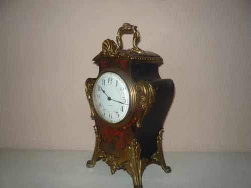 FRENCH BOULLE MANTEL CLOCK 8 DAY - ADDITIONAL PHOTO 2