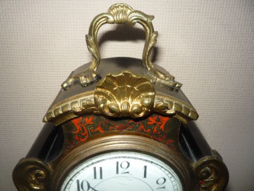 FRENCH BOULLE MANTEL CLOCK 8 DAY - ADDITIONAL PHOTO 4