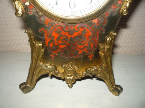 FRENCH BOULLE MANTEL CLOCK 8 DAY - ADDITIONAL PHOTO 6